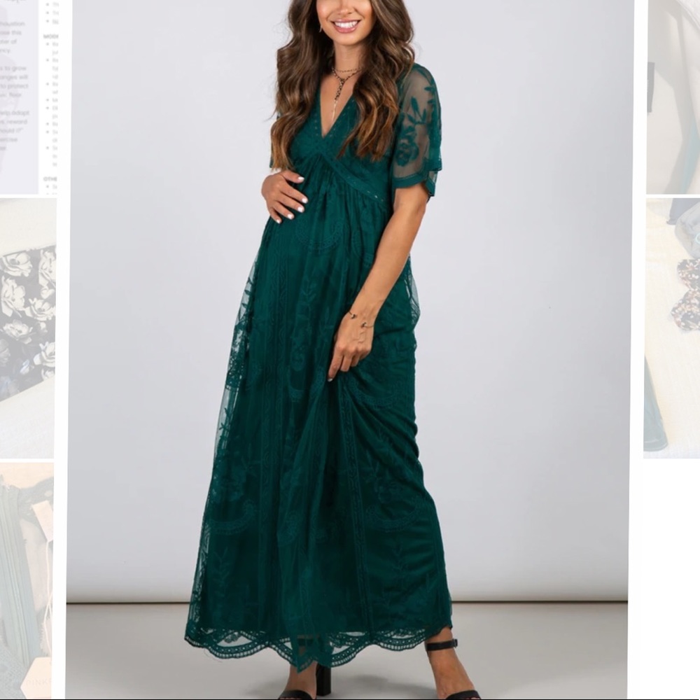 Teal maternity Maxi dress